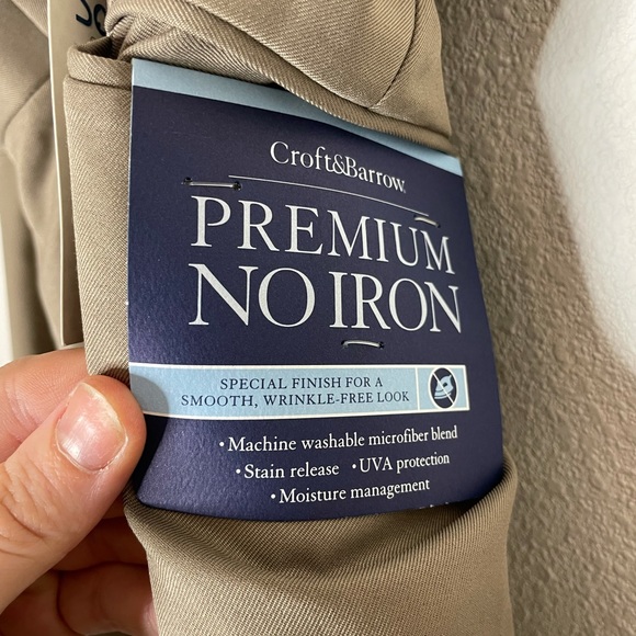 Croft And Barrow Pleated Classic Fit Pants 38x30 Mens NWT No Iron Wrinkle Free - Picture 5 of 10